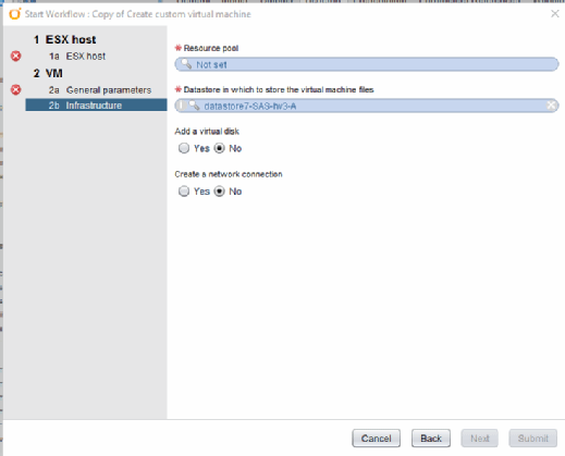 Infrastrukturkonfiguration des VM-Workflows.